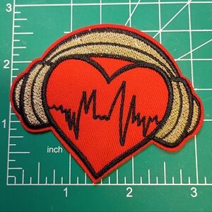 2/$10 Music Is My Heart Headphones Patch